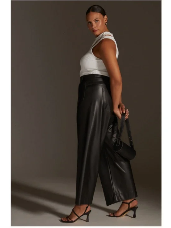 Colette Cropped Vegan Leather Pants - Picture 7 of 15